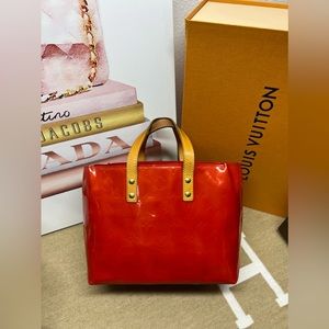 LOUIS VUITTON Red Monogram Vernis Reade PM